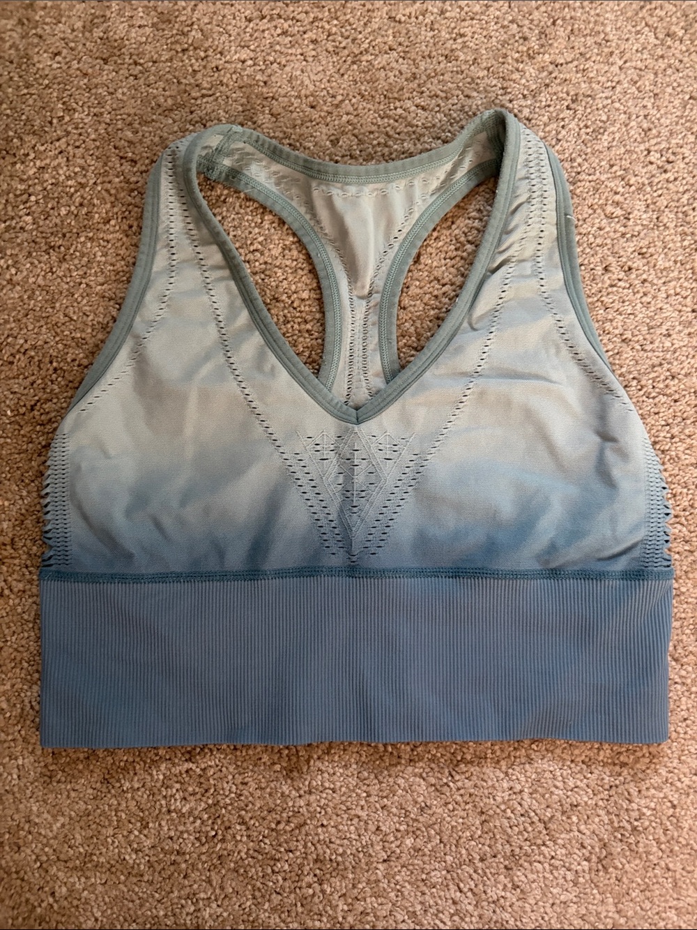 PINK Victoria's Secret Ombre Sage Blue Racerback Sports Bra